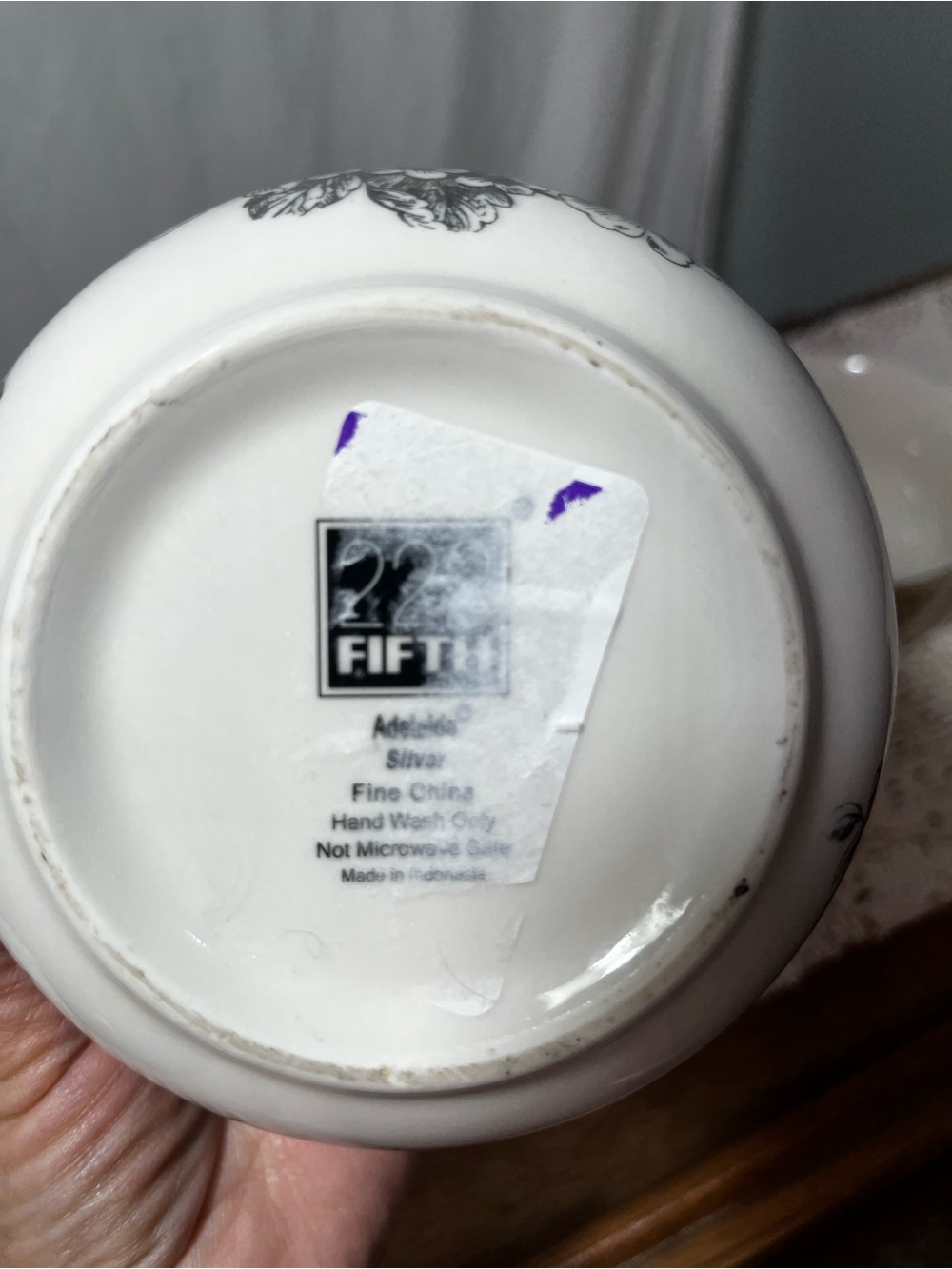 222 Fifth Adelaide Bowl Set of 4 Gold Silver Fine China Floral Bird Cereal Bowls - Picture 4 of 16